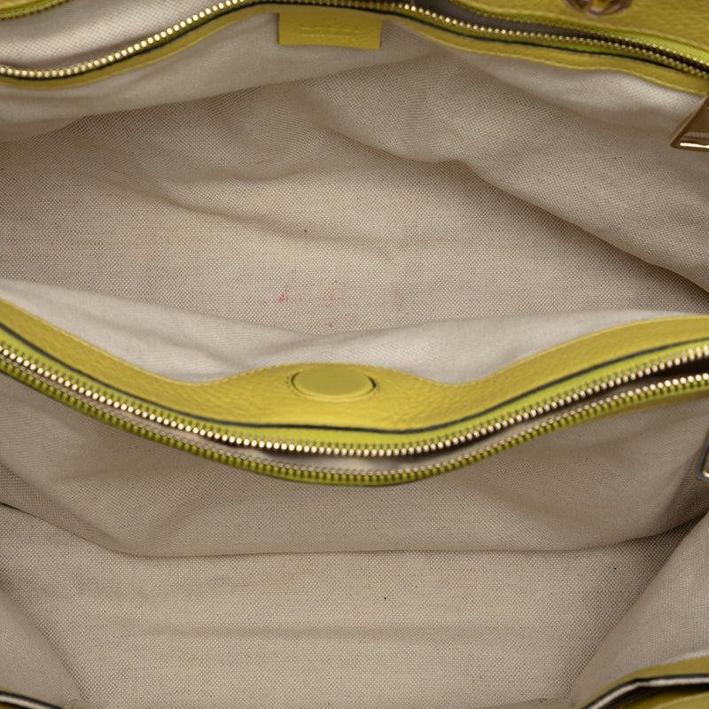 Large Calfskin Bamboo Shopper Satchel - Image 4