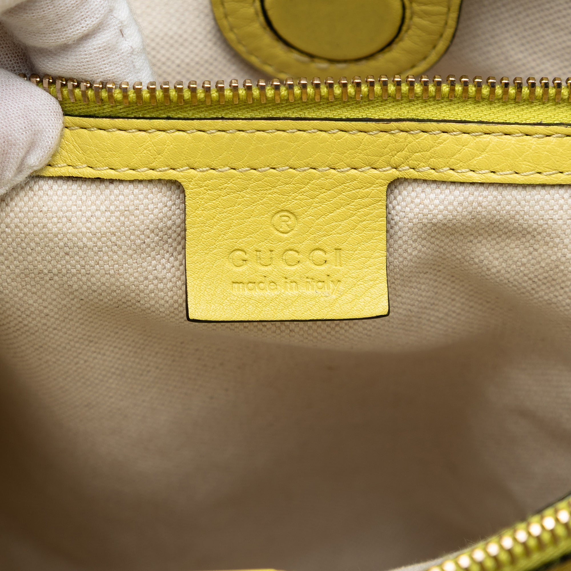 Large Calfskin Bamboo Shopper Satchel - Image 5