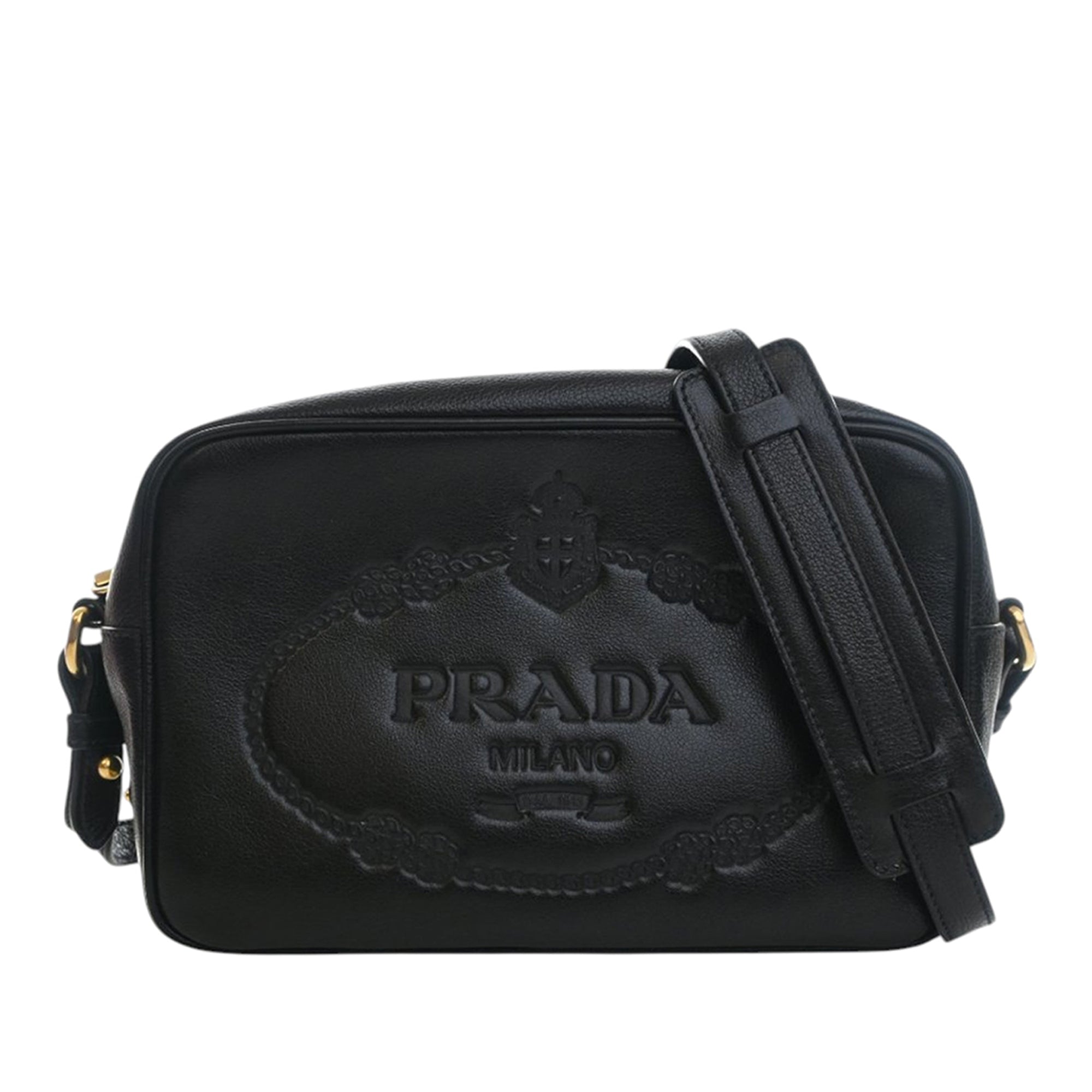 Small Embossed Calfskin Canapa Logo Camera Bag - Image 1