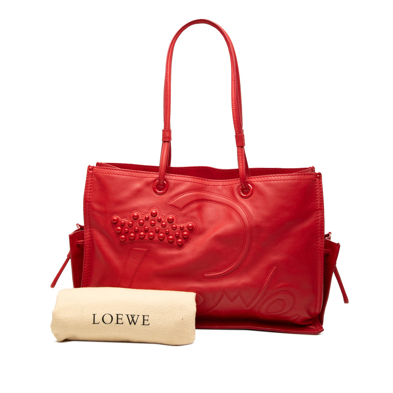 Studded Leather Crown Tote - Image 7