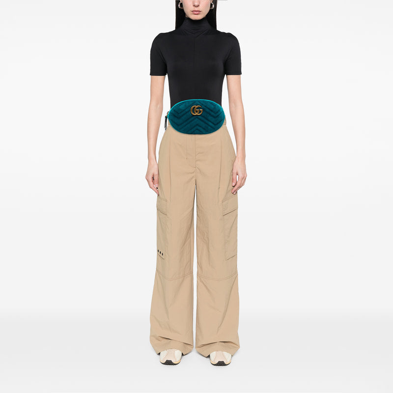 GG Marmont Matelasse Velvet Belt Bag - Image 8