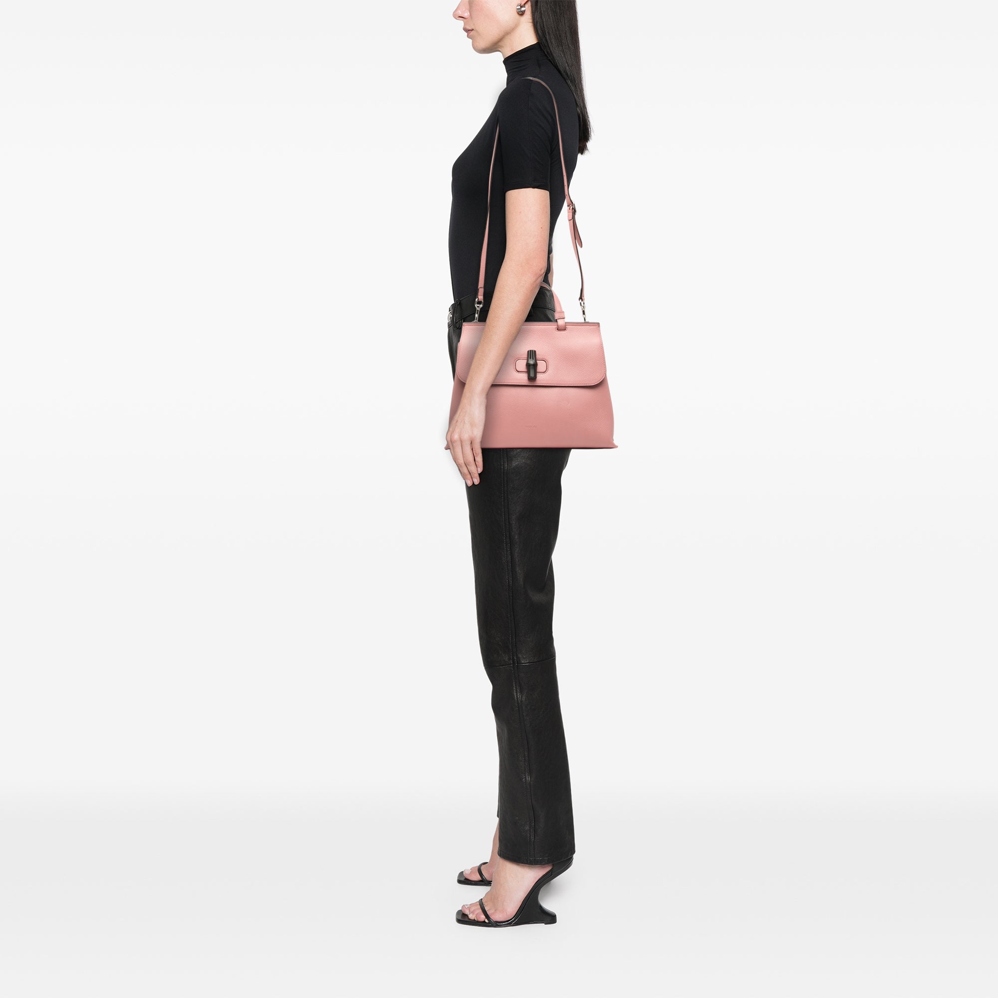 Medium Calfskin Bamboo Daily Satchel - Image 6