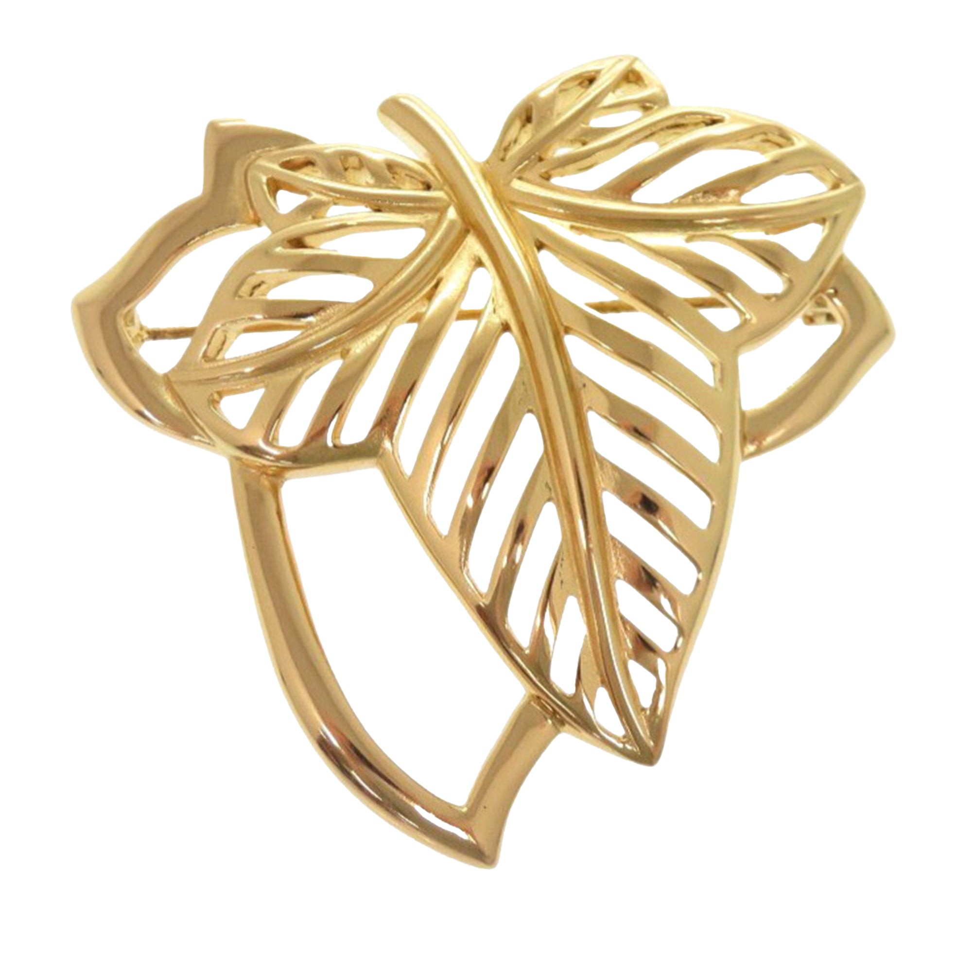 Gold Plated Leaf Brooch - Image 1