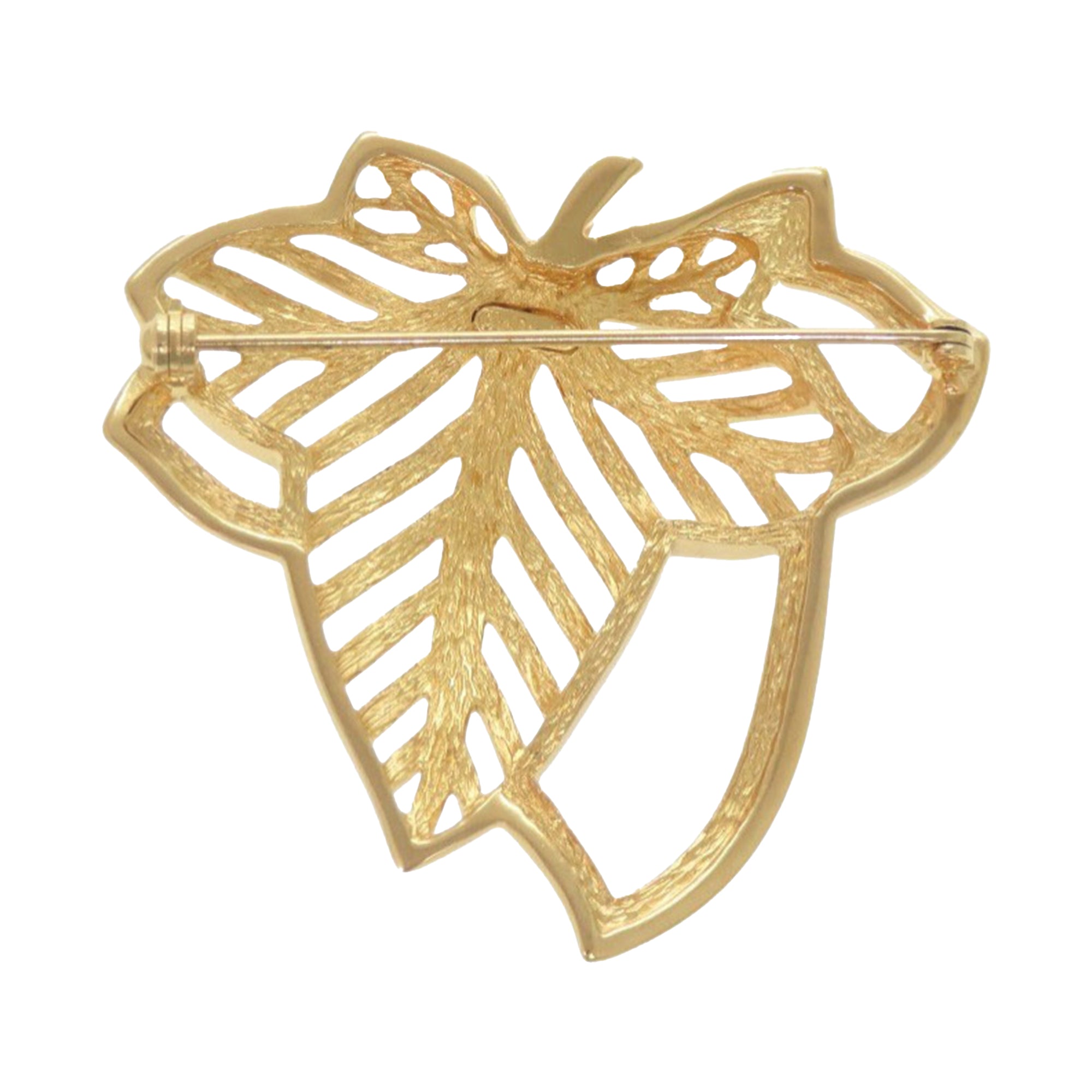 Gold Plated Leaf Brooch - Image 2