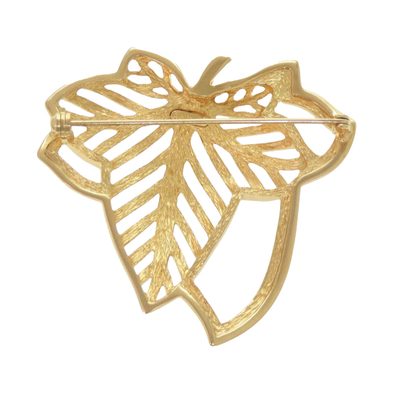 Gold Plated Leaf Brooch - Image 2
