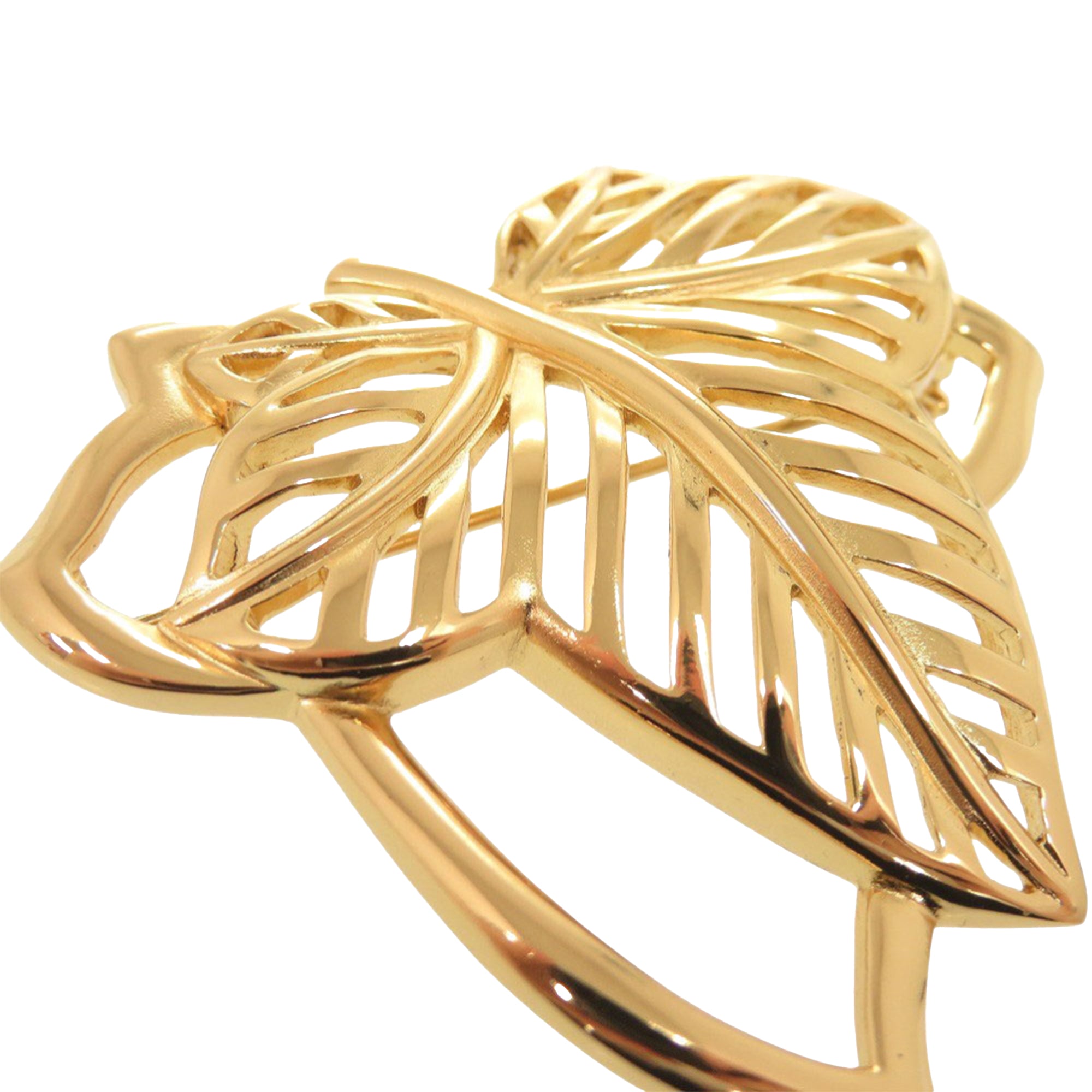 Gold Plated Leaf Brooch - Image 5