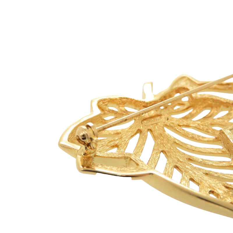 Gold Plated Leaf Brooch - Image 6