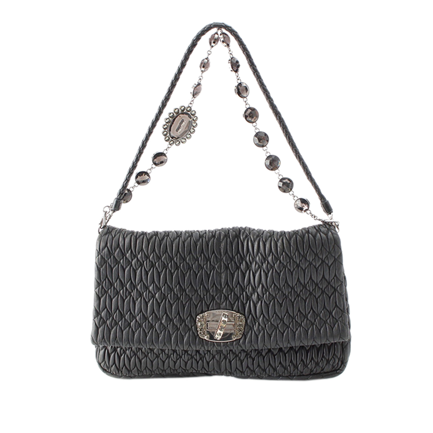 Matelasse Nappa Crystal Chain Satchel - Image 1