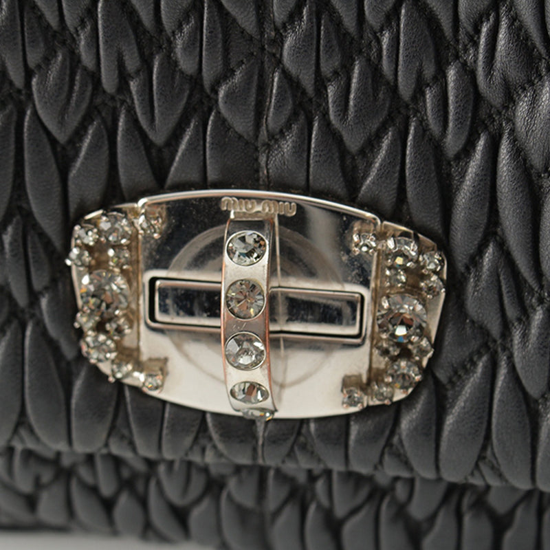 Matelasse Nappa Crystal Chain Satchel - Image 11