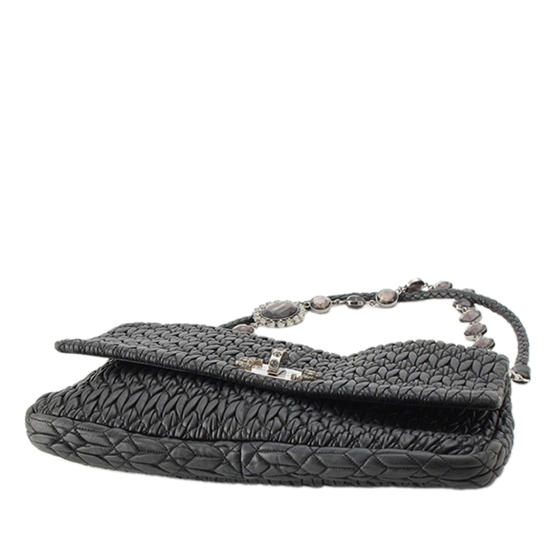 Matelasse Nappa Crystal Chain Satchel - Image 6