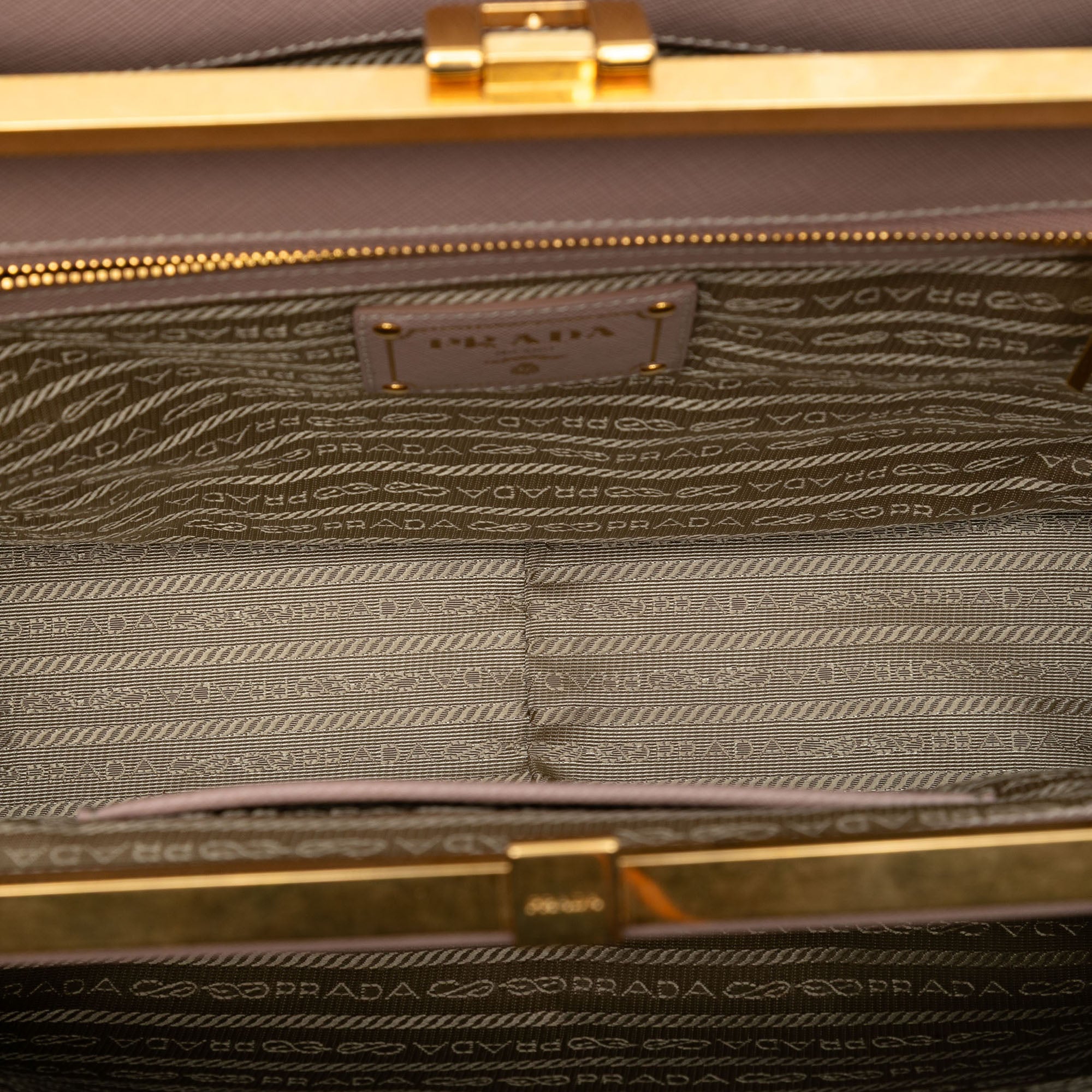 Saffiano Lux Double Zip Frame Tote - Image 4