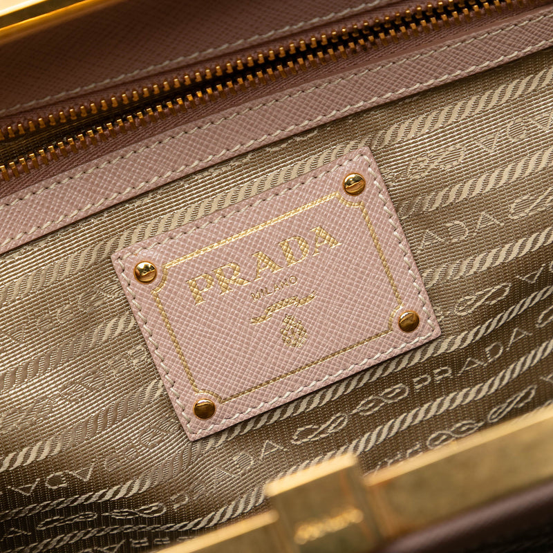 Saffiano Lux Double Zip Frame Tote - Image 5