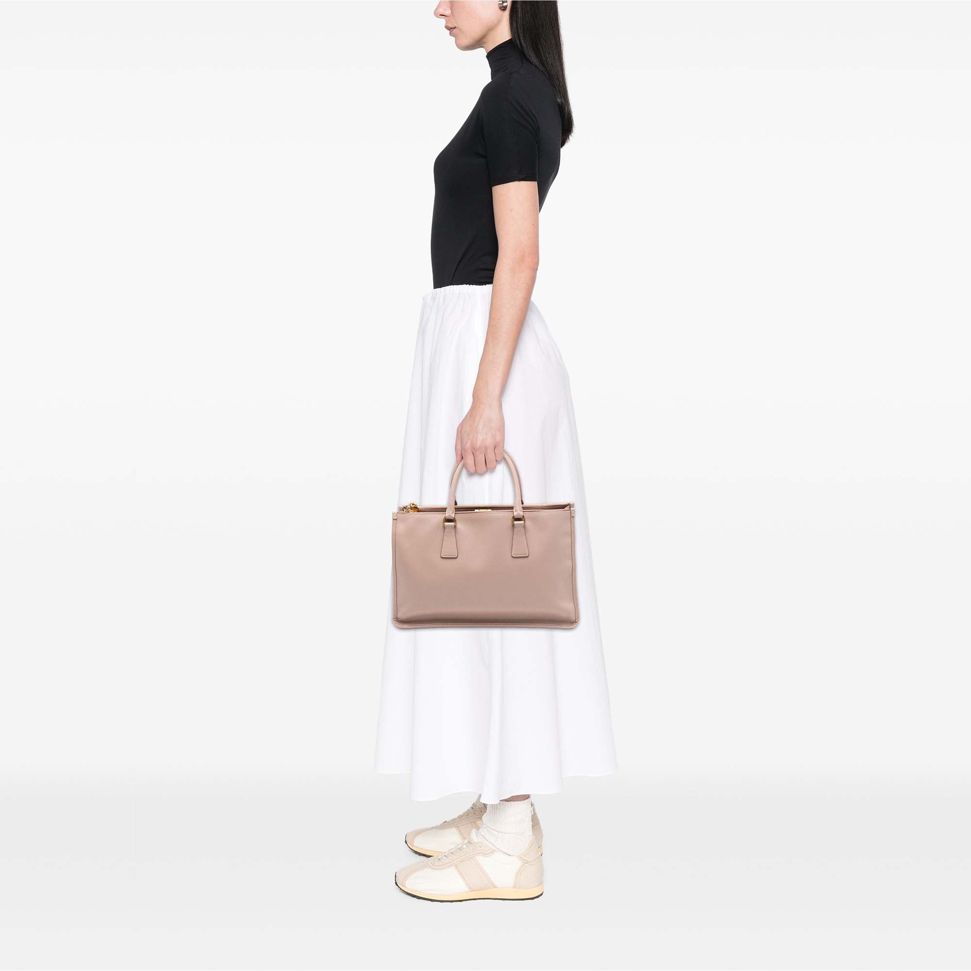 Saffiano Lux Double Zip Frame Tote - Image 6