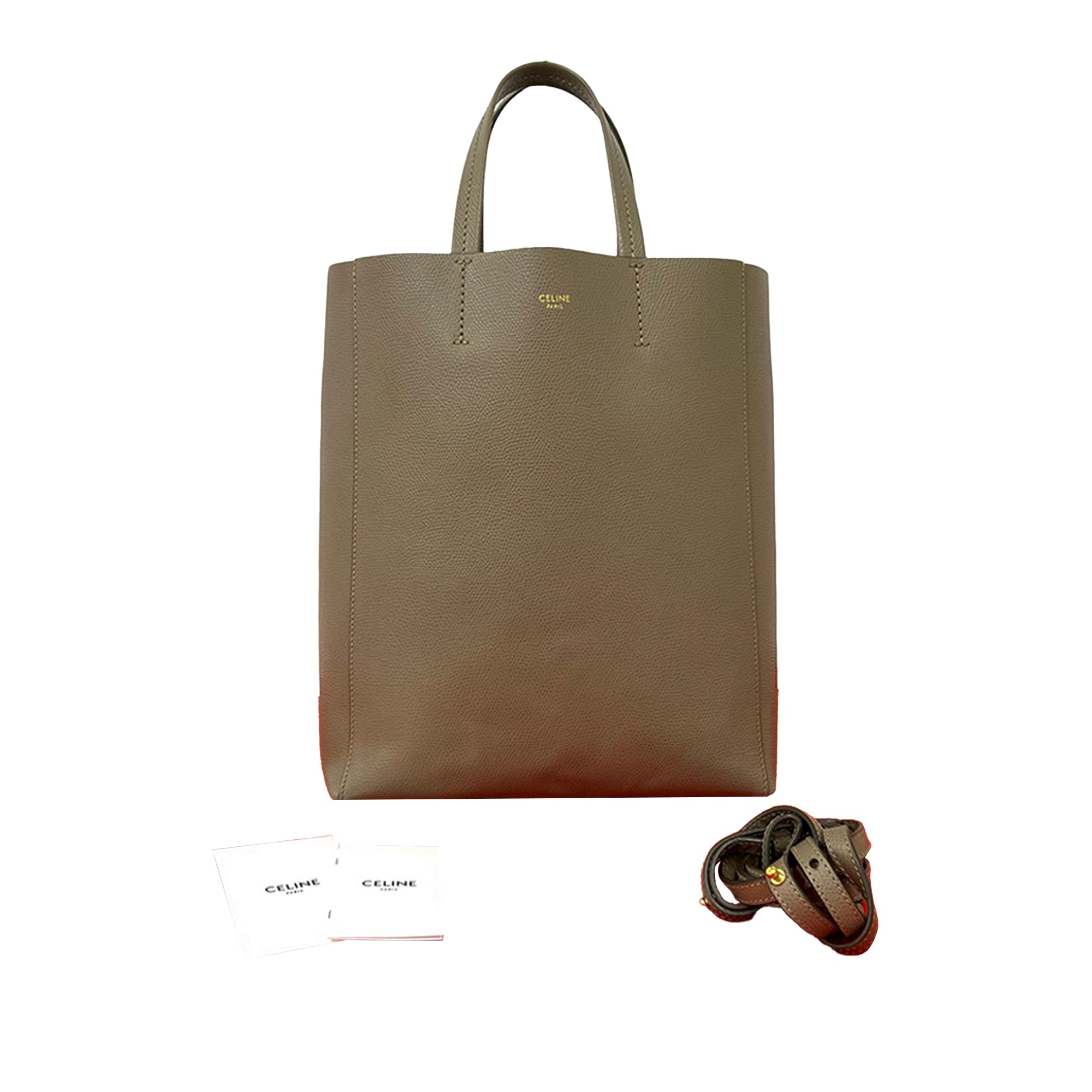 Small Grained Calfskin Vertical Cabas Satchel - Image 10