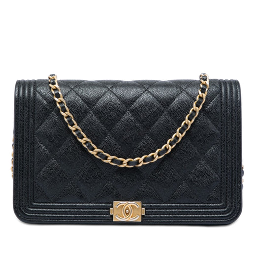 Quilted Caviar Boy Wallet on Chain - Image 1