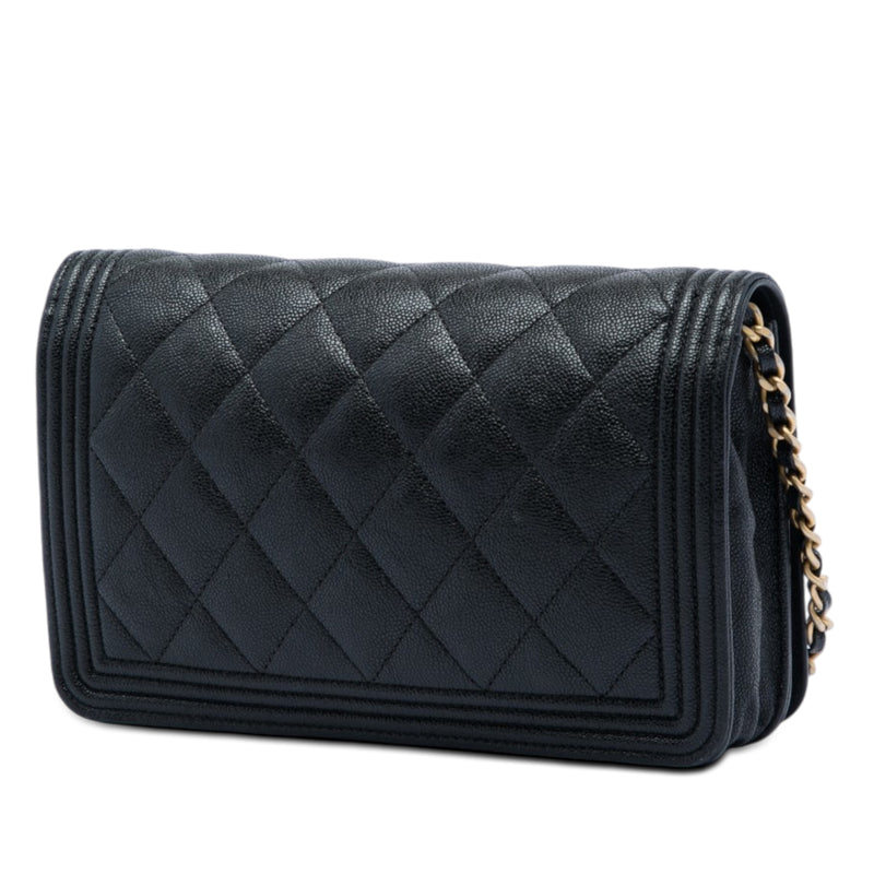 Quilted Caviar Boy Wallet on Chain - Image 2
