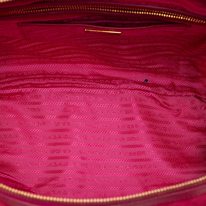 Saffiano Trimmed Tessuto Satchel - Image 4