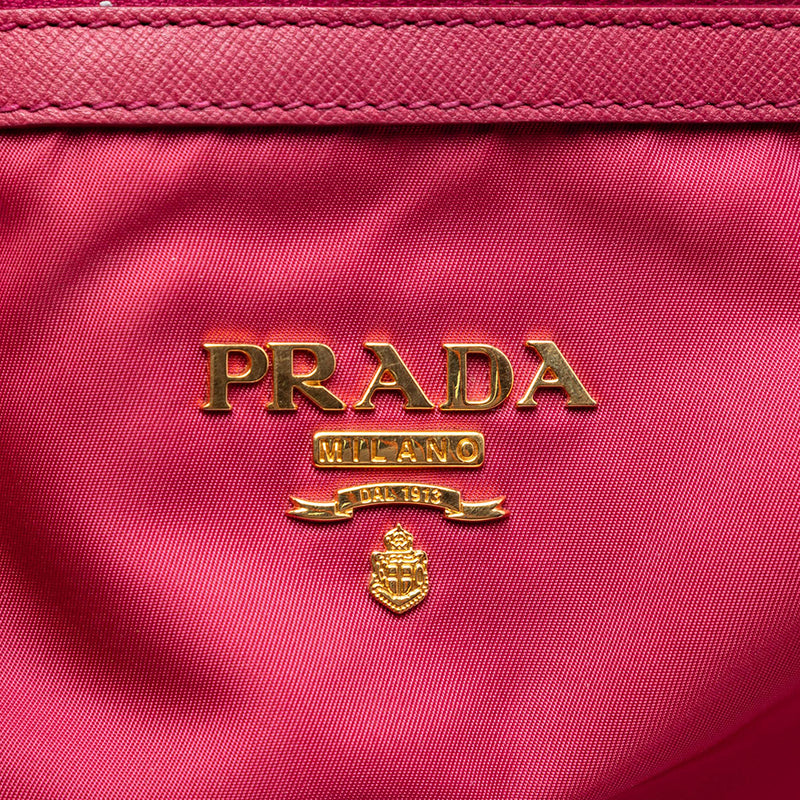 Saffiano Trimmed Tessuto Satchel - Image 5