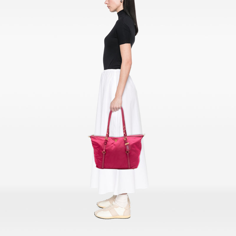 Saffiano Trimmed Tessuto Satchel - Image 6