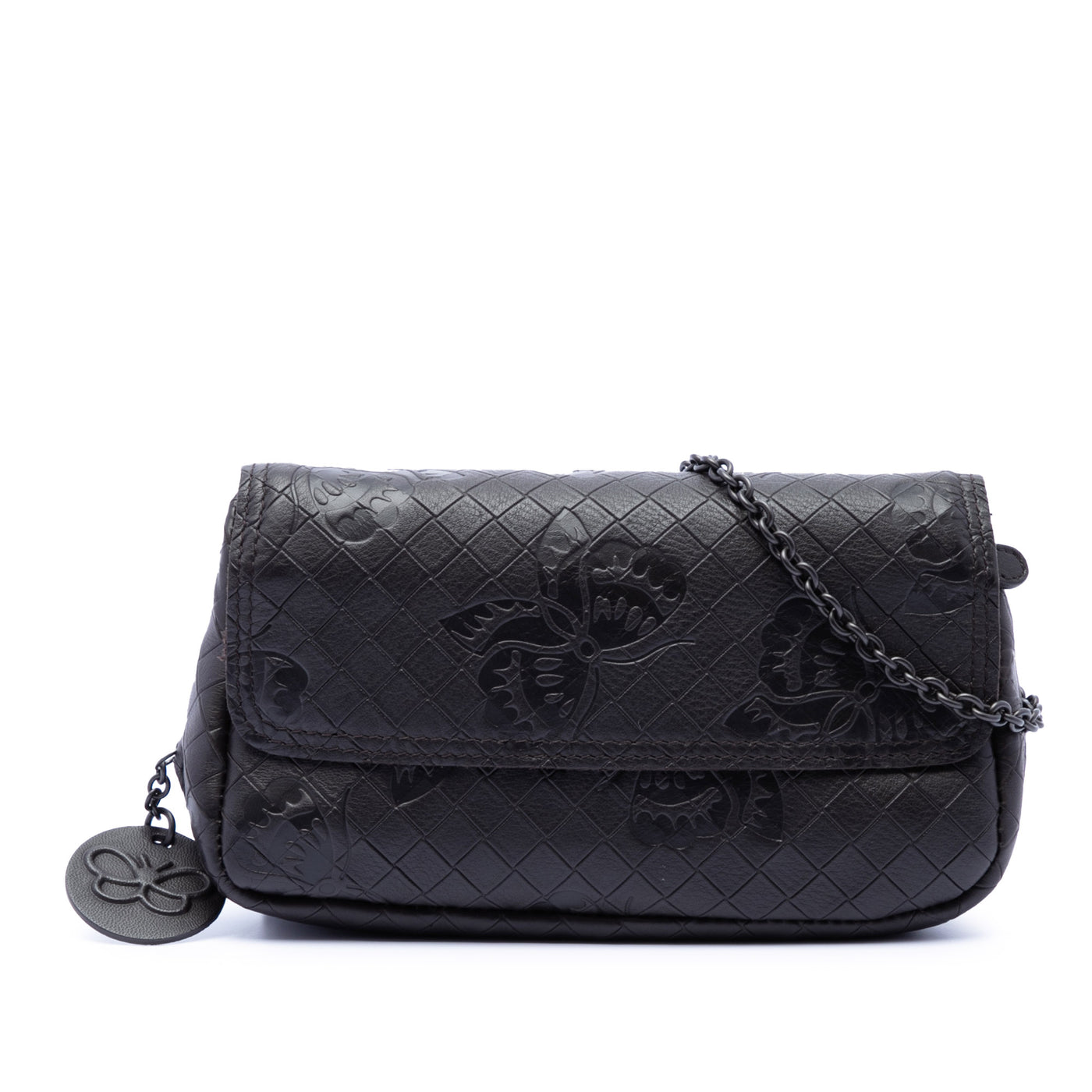 Small Calfskin Intrecciomirage Embossed Butterfly Chain Crossbody - Image 1
