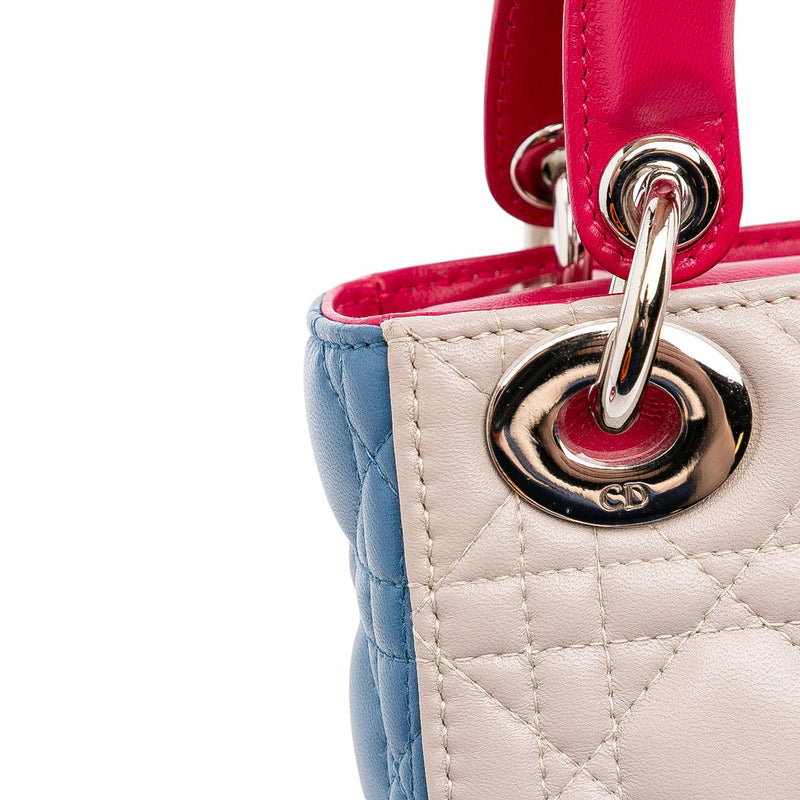 Mini Tricolor Lambskin Cannage Lady Dior - Image 10