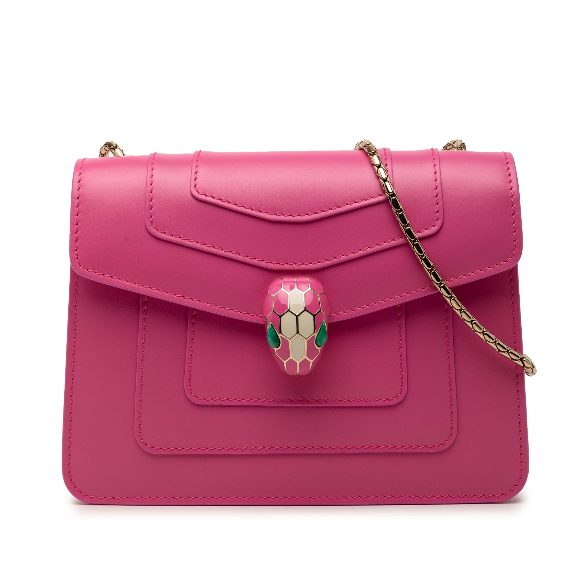 Small Leather Square Serpenti Forever Chain Crossbody - Image 1