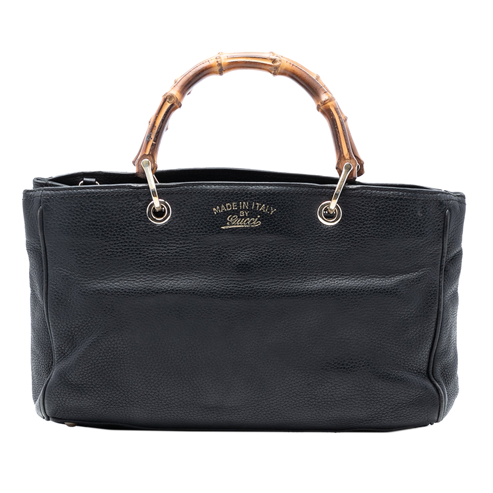 Medium Calfskin Bamboo Shopper Satchel - Image 1