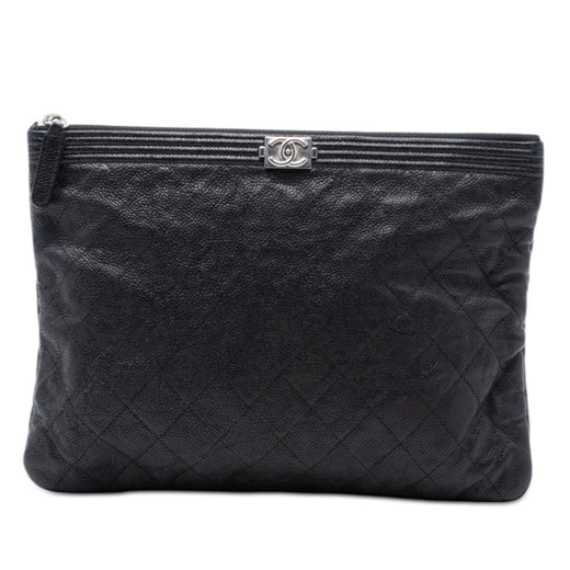 Medium Quilted Caviar Boy O Case Clutch - Image 1