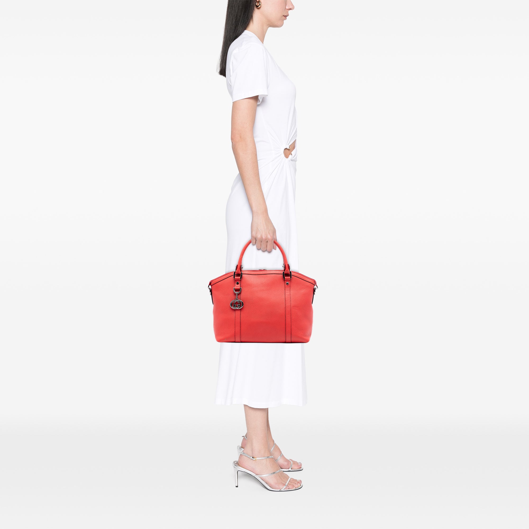 Medium Calfskin GG Charm Dome Satchel - Image 7