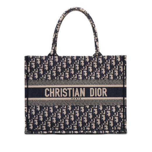 Medium Oblique Embroidered Canvas Book Tote - Image 1