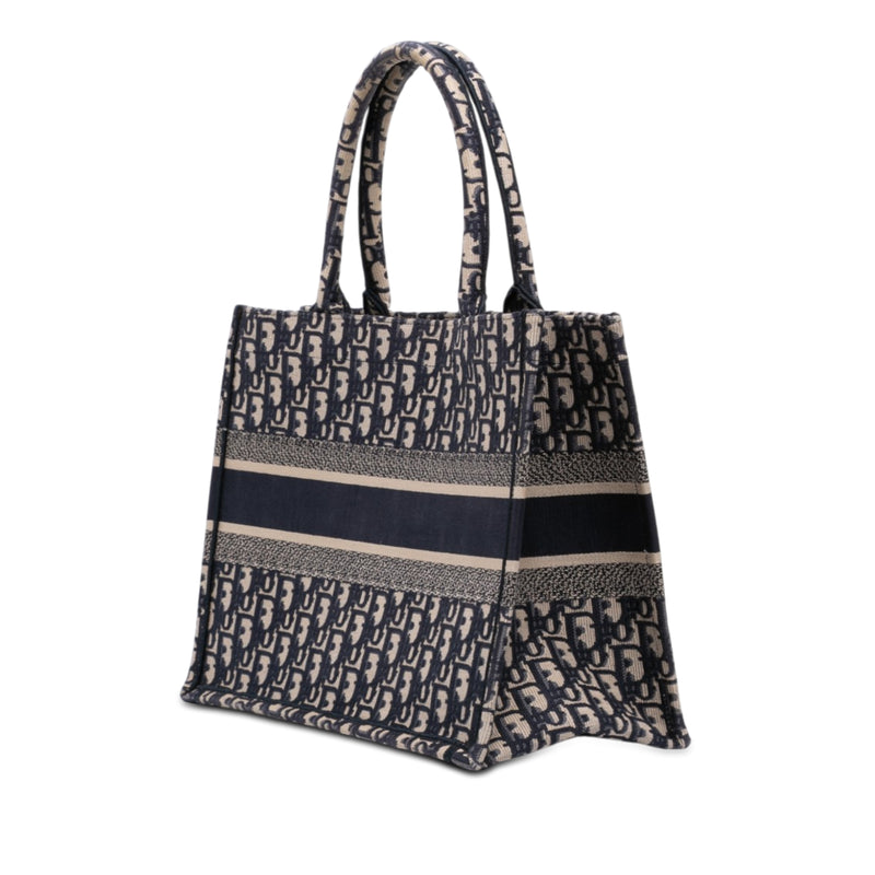 Medium Oblique Embroidered Canvas Book Tote - Image 2
