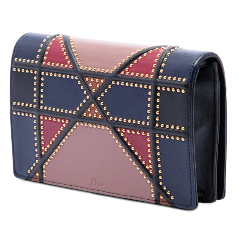 Small Multicolore Studded Lambskin Diorama Flap - Image 2