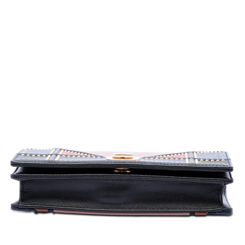 Small Multicolore Studded Lambskin Diorama Flap - Image 3