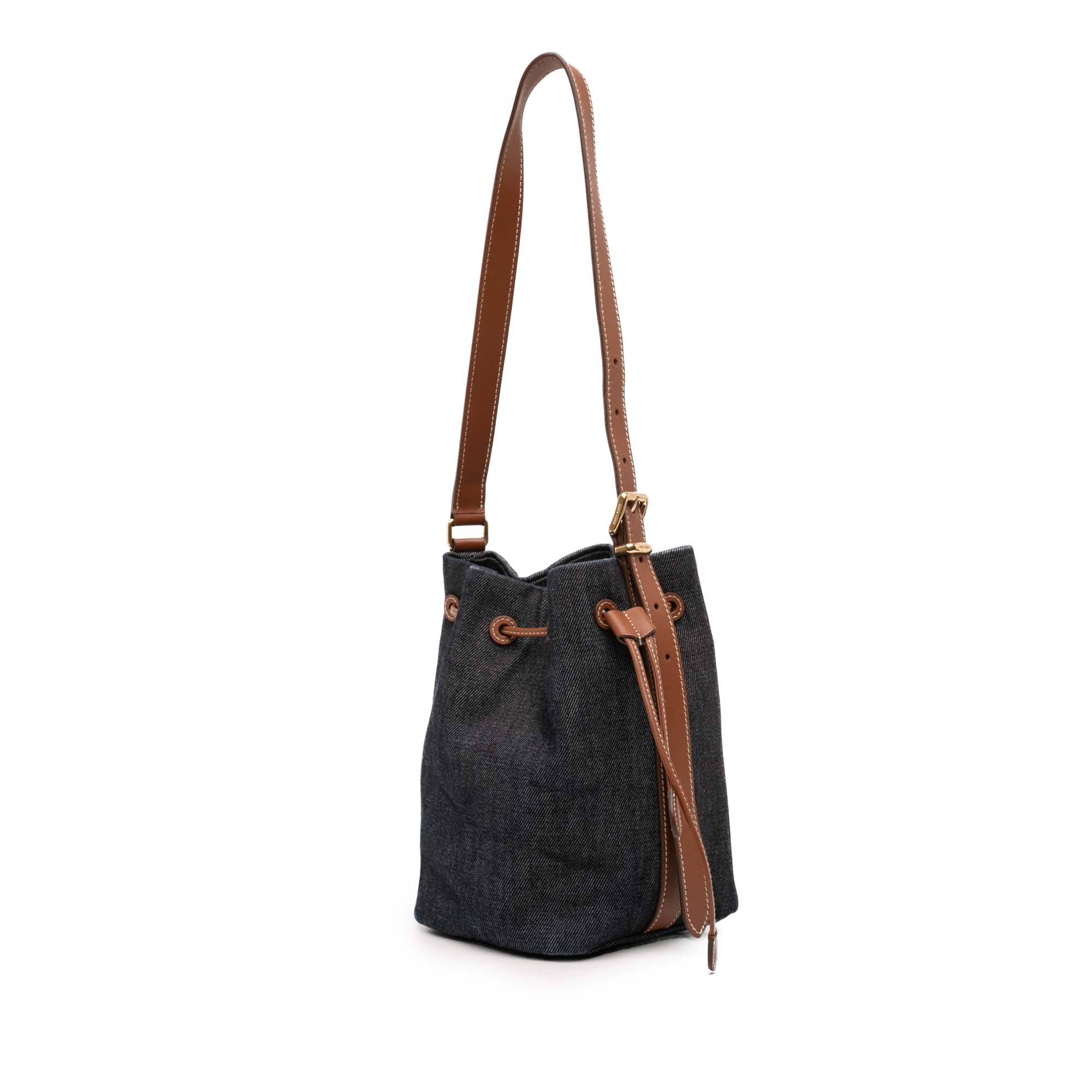 Denim Logo Bucket Bag - Image 2
