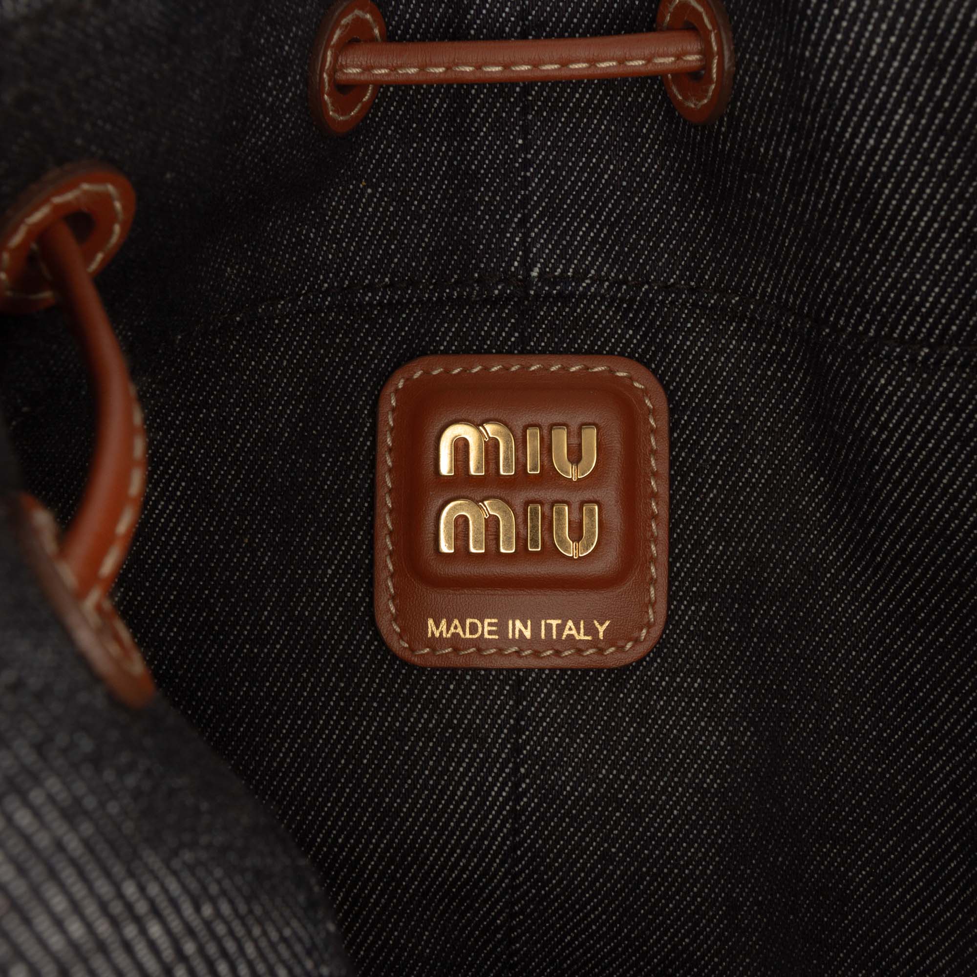 Denim Logo Bucket Bag - Image 5