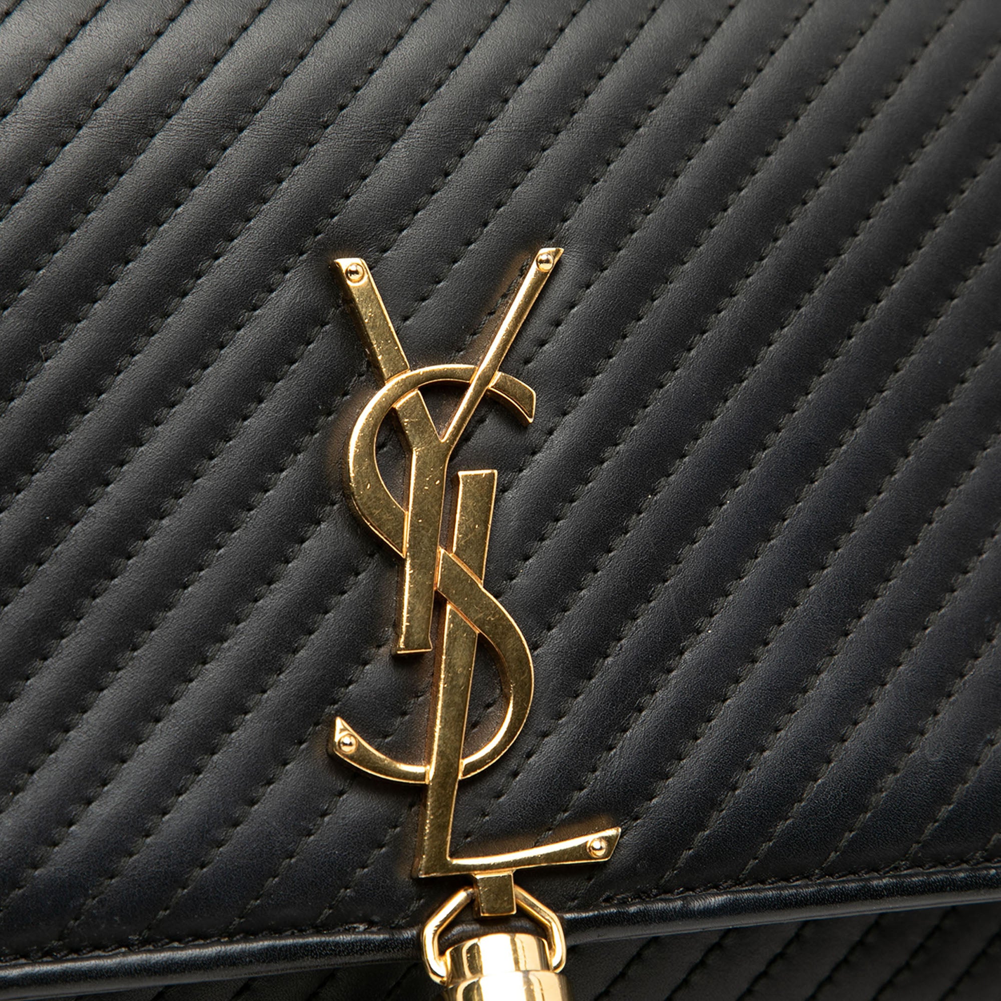 Medium Diagonal Quilted Calfskin Monogram Kate Tassel Crossbody - Image 5