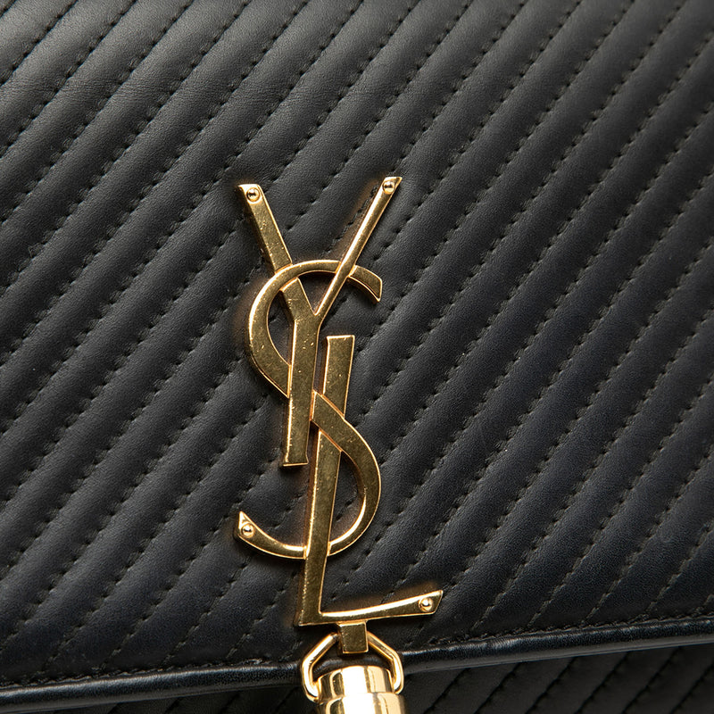 Medium Diagonal Quilted Calfskin Monogram Kate Tassel Crossbody - Image 5