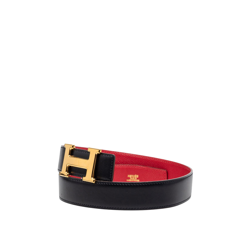 Epsom and Box Calf Constance H Reversible Belt - Image 2