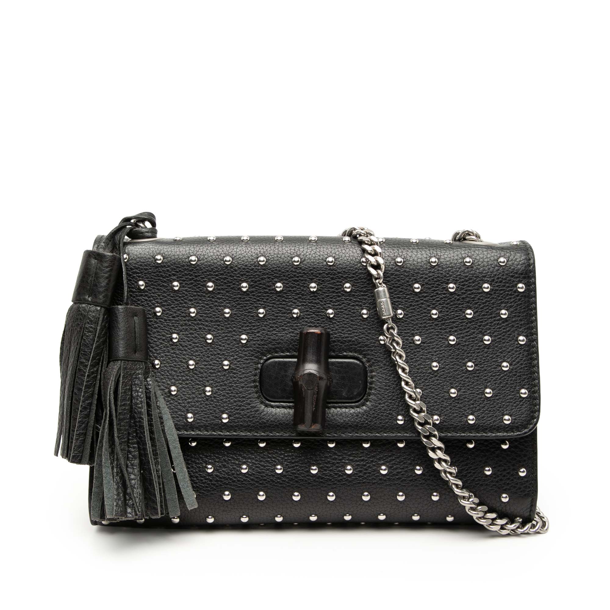 Medium Studded Leather Miss Bamboo Crossbody - Image 1