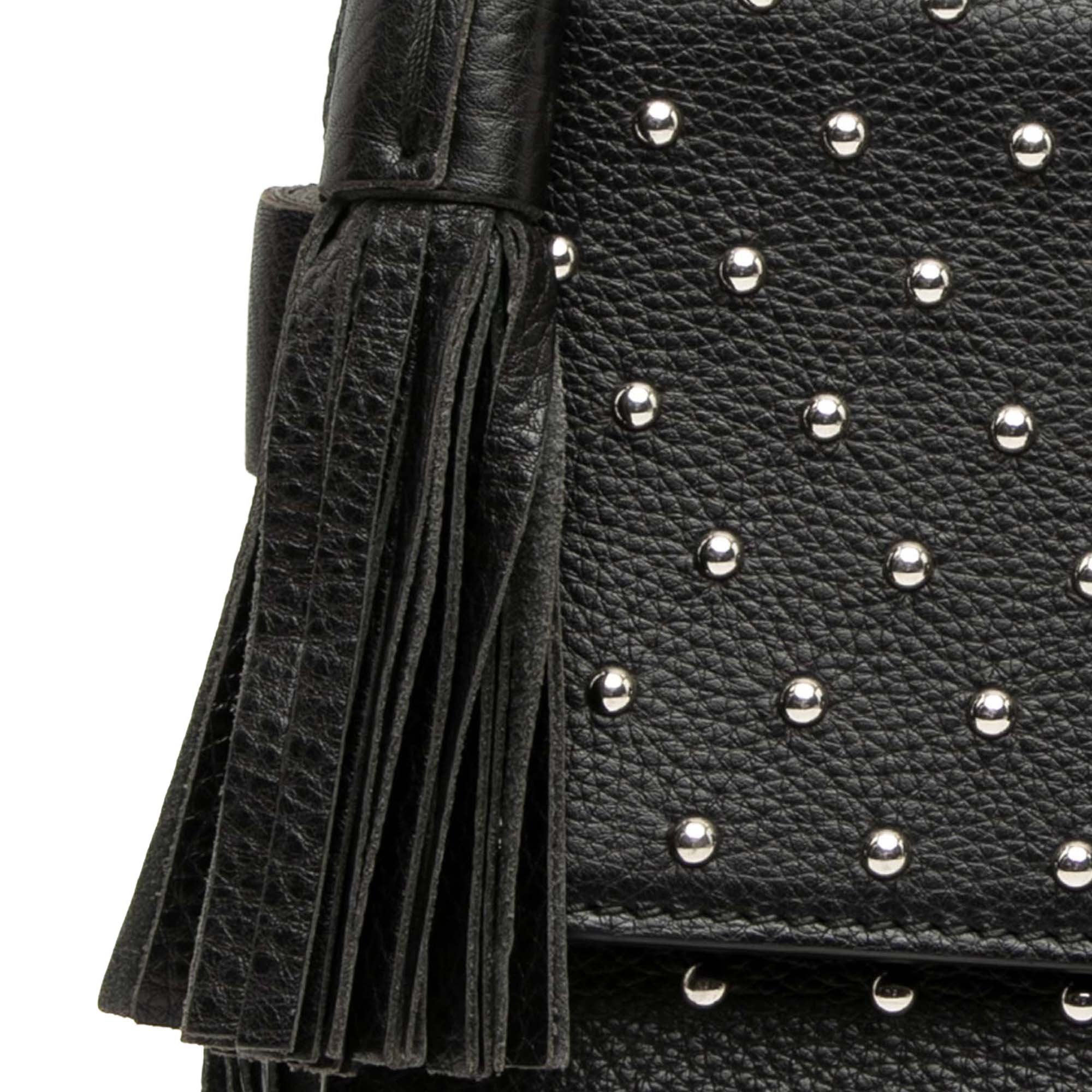 Medium Studded Leather Miss Bamboo Crossbody - Image 7