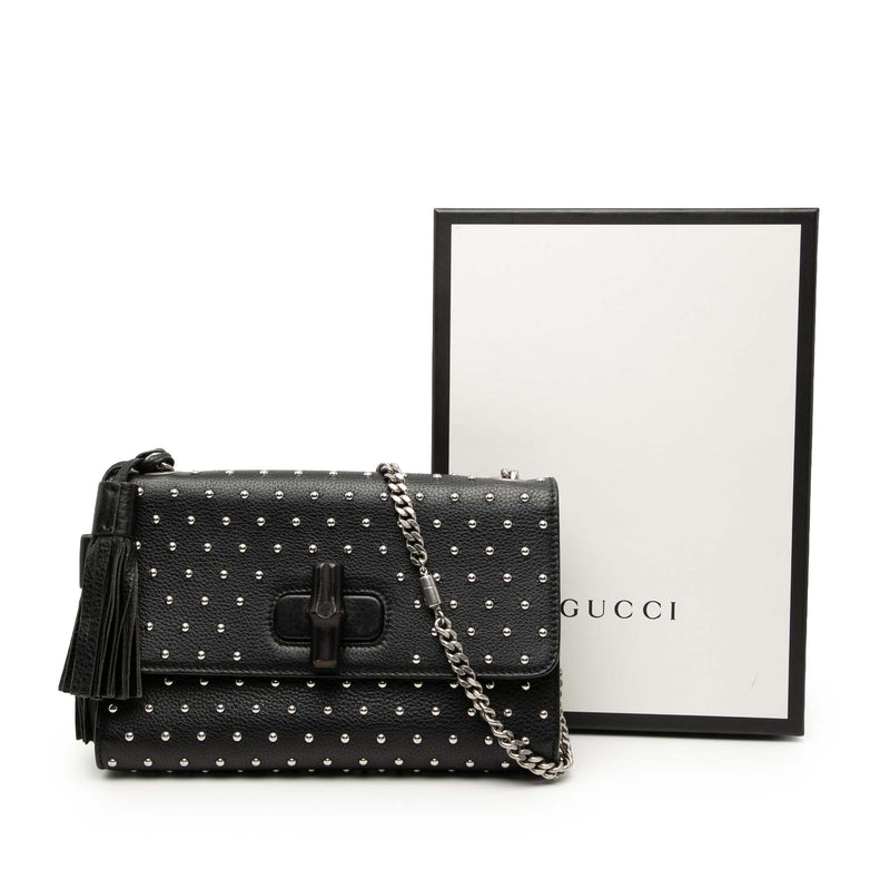 Medium Studded Leather Miss Bamboo Crossbody - Image 9
