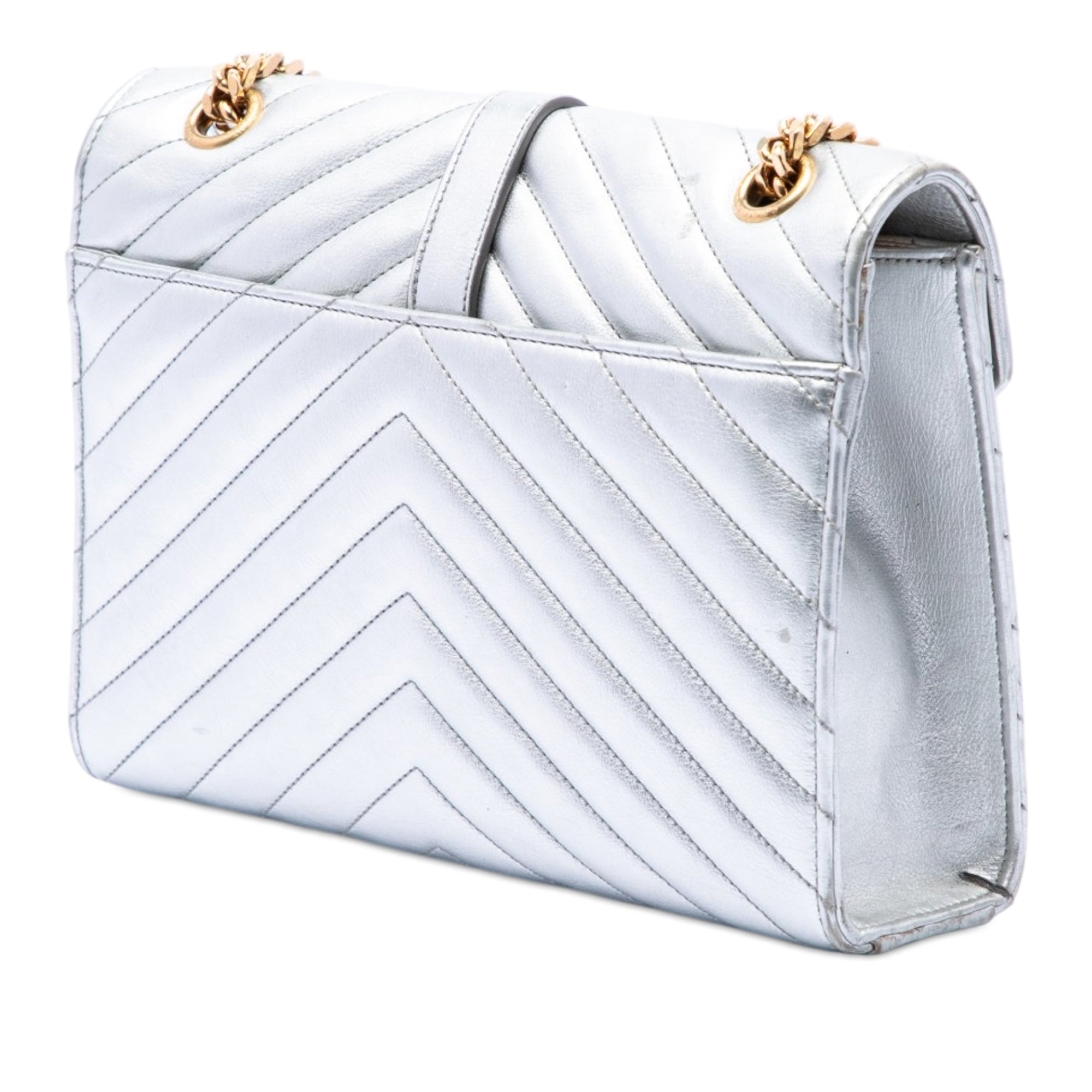 Medium Chevron Metallic Calfskin Monogram Envelope Bag - Image 2