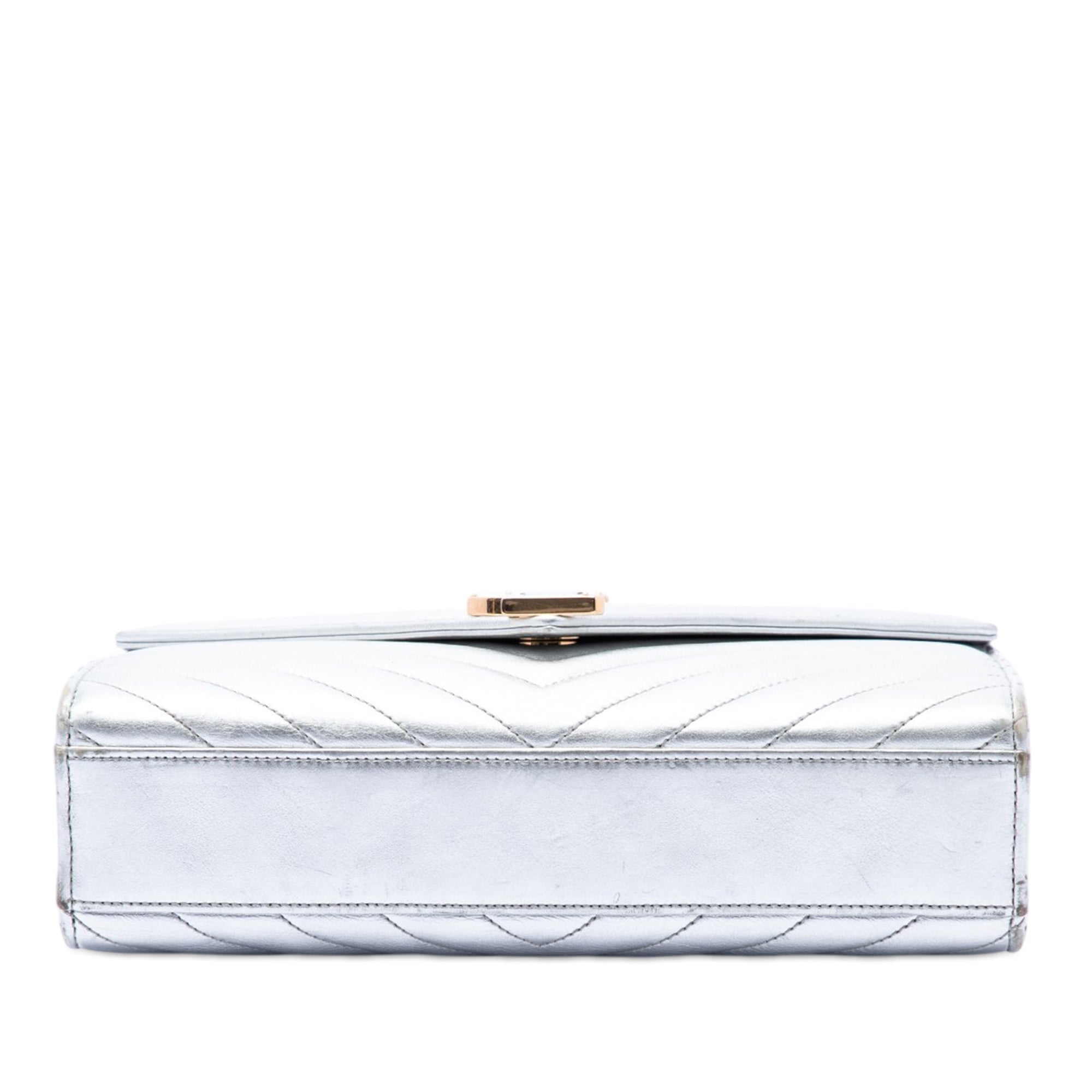 Medium Chevron Metallic Calfskin Monogram Envelope Bag - Image 3