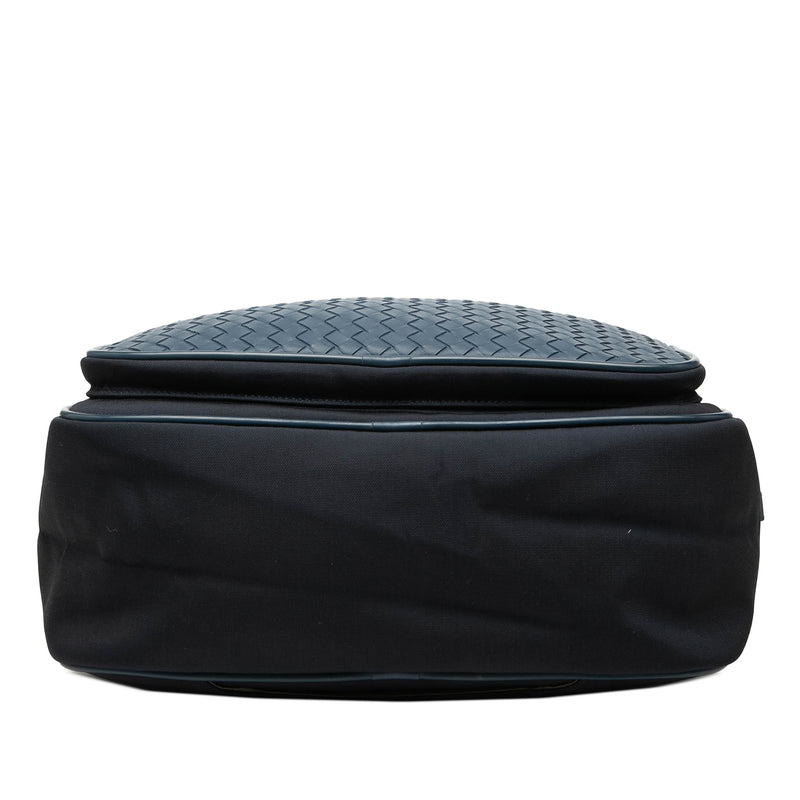 Bicolor Nappa Intrecciato Trimmed Canvas Business Bag - Image 3