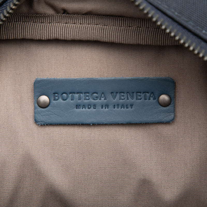 Bicolor Nappa Intrecciato Trimmed Canvas Business Bag - Image 5