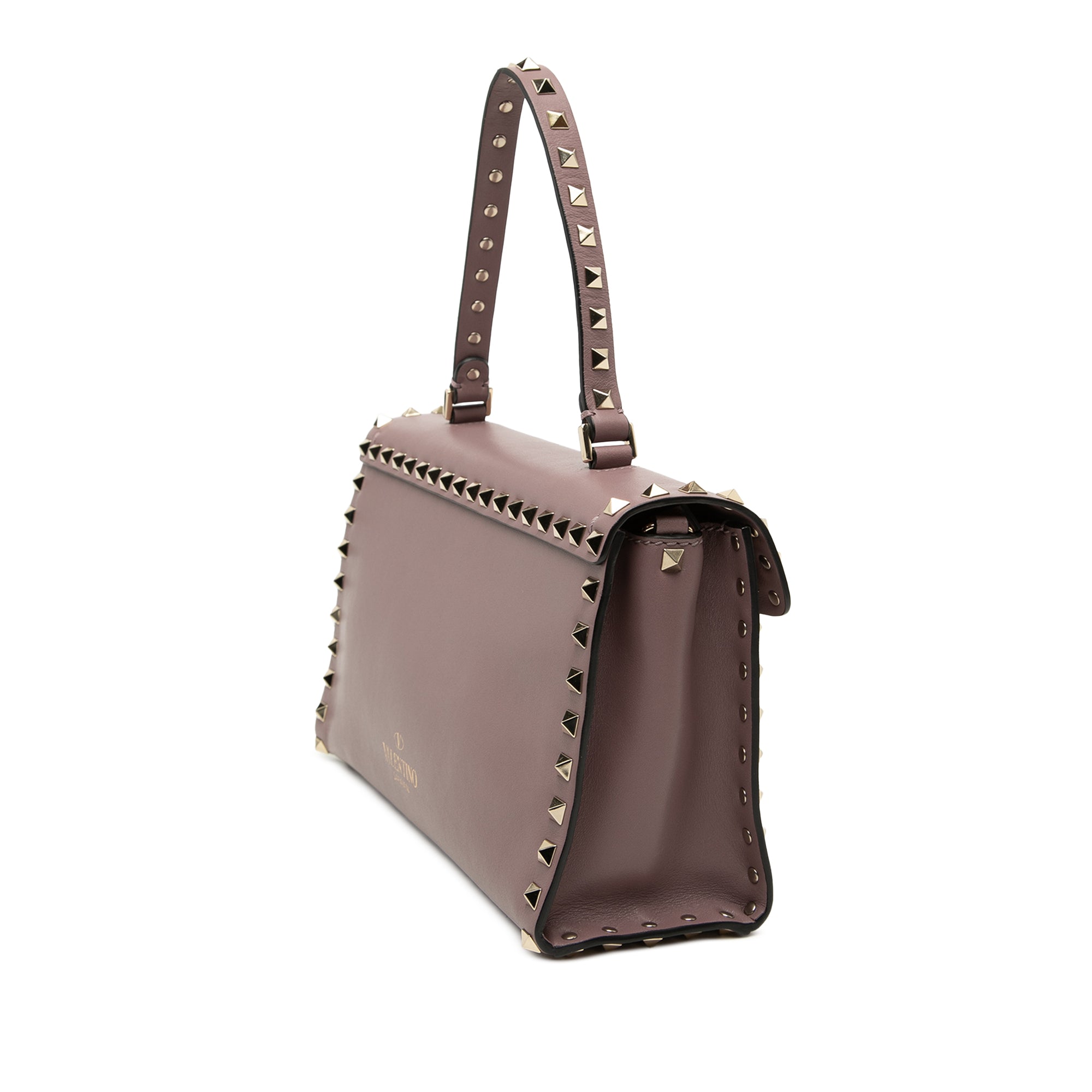 Small Leather Rockstud Single Handle Flap - Image 2