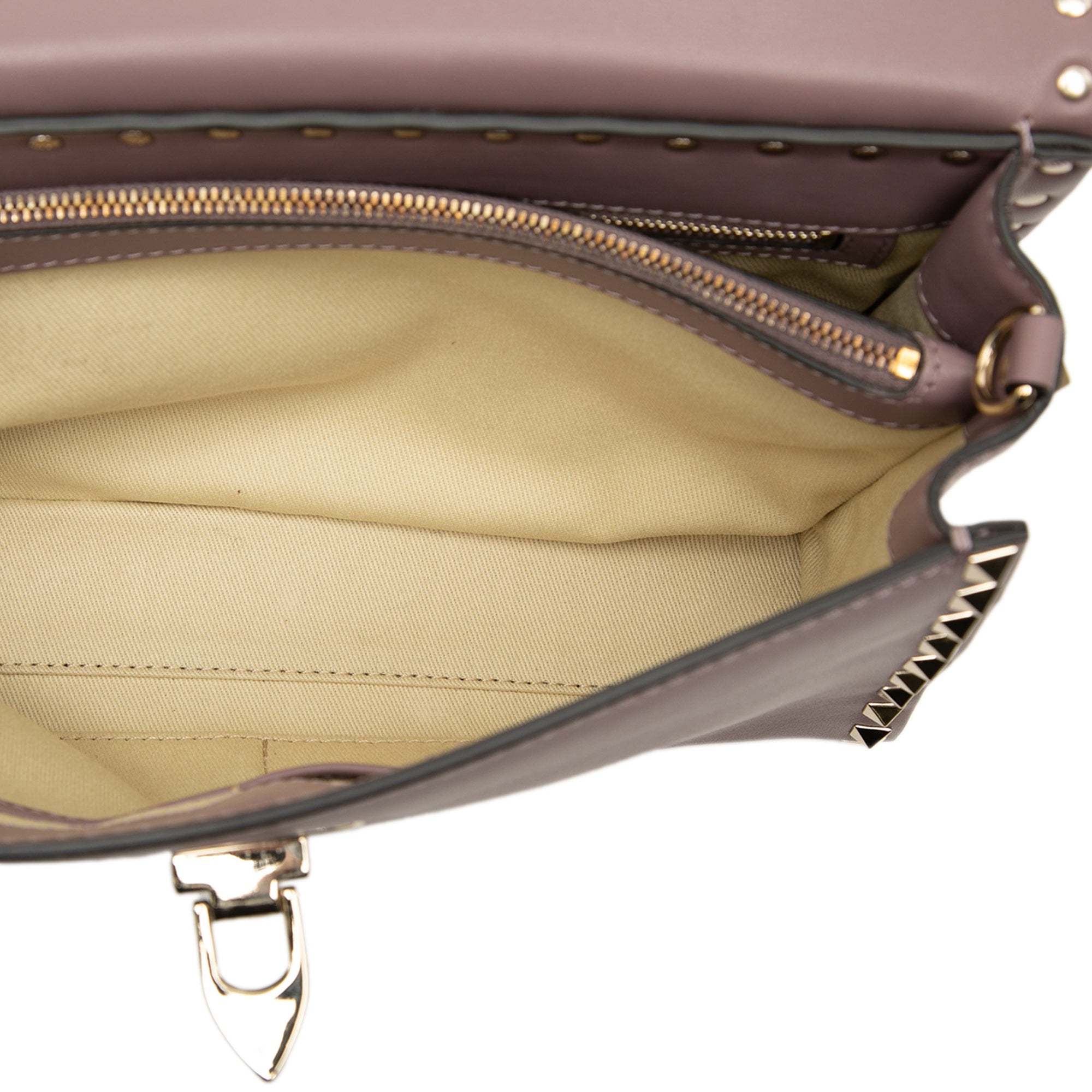 Small Leather Rockstud Single Handle Flap - Image 4