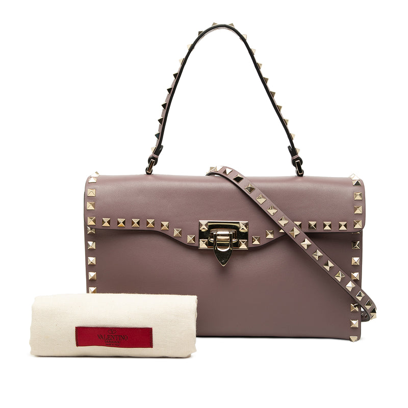 Small Leather Rockstud Single Handle Flap - Image 8