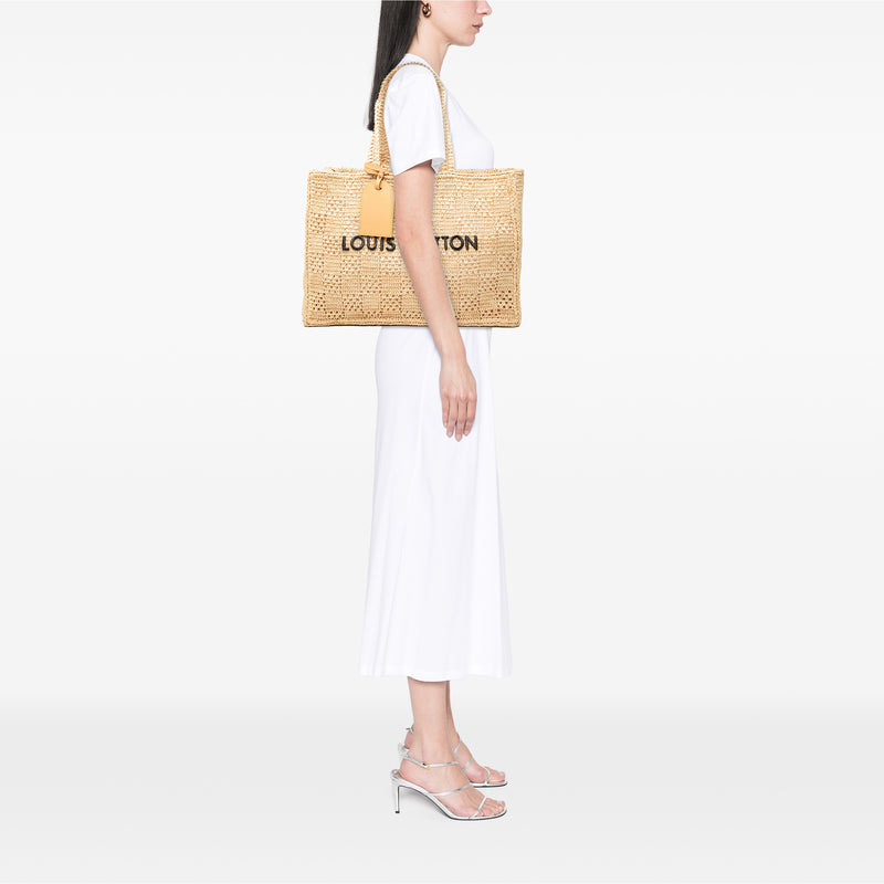 Damier Raffia Summer Shopper Tote MM - Image 6