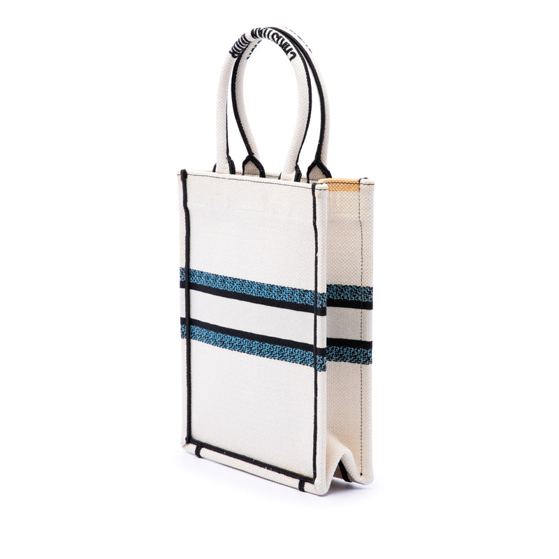 Embroidered Canvas Lucky Star Vertical Book Tote - Image 2